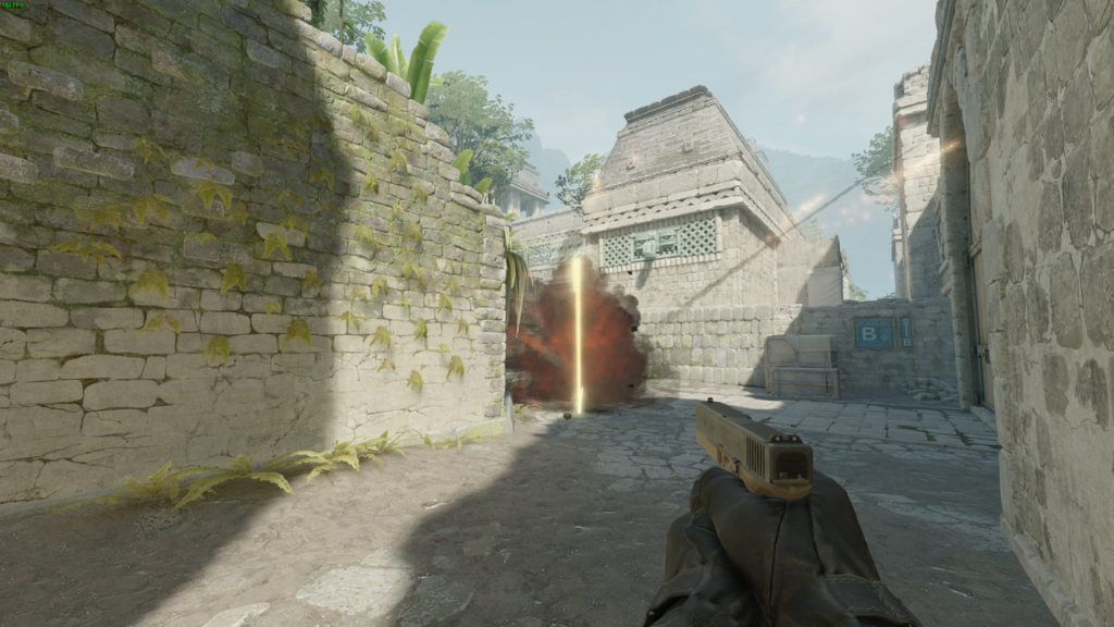 Szczegóły cząsteczek ustawione na bardzo wysokie